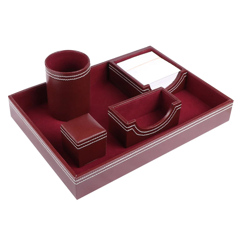 Royal Leather Desk Organizer Set