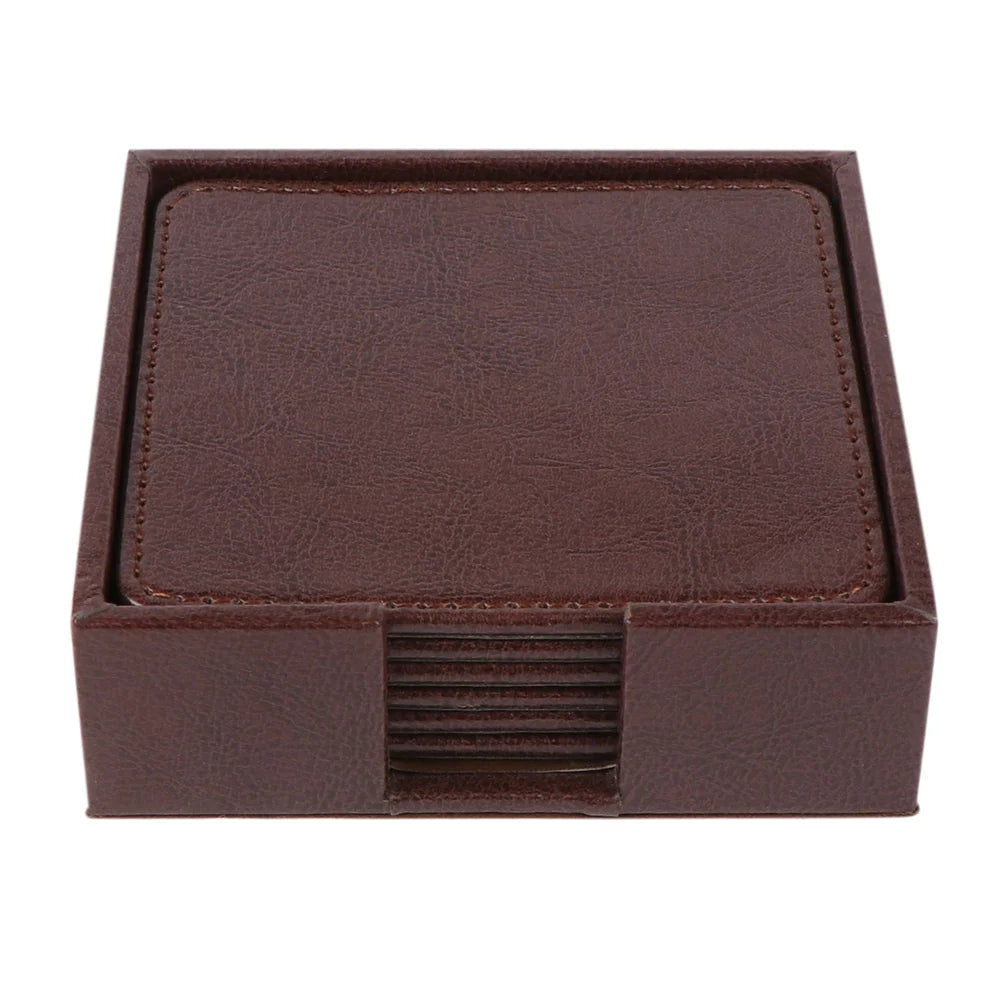 Corporate Leather Coaster Set