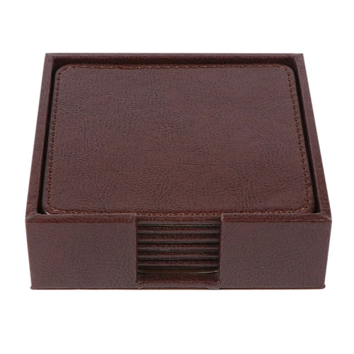 Corporate Leather Coaster Set