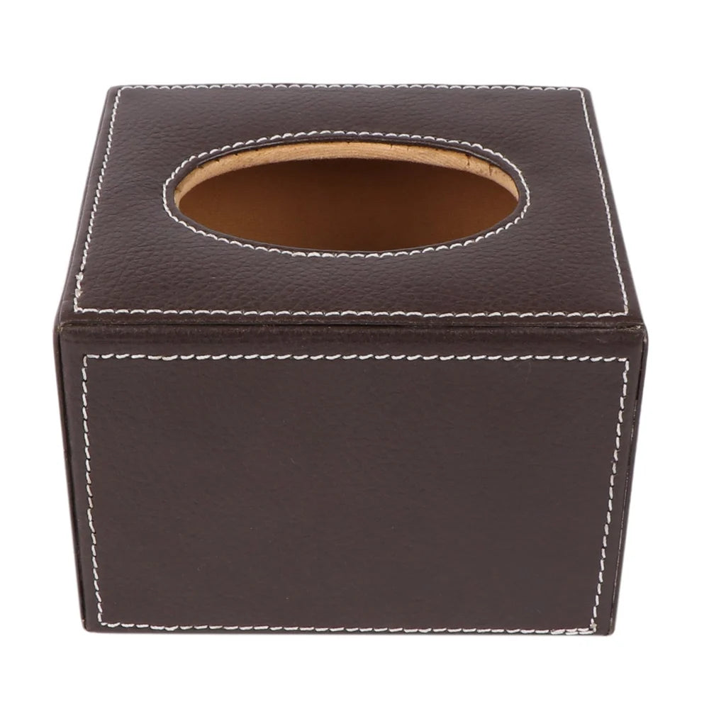 Square Leather Tissue Box