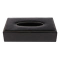 Rectangular Leather Tissue Box – Black