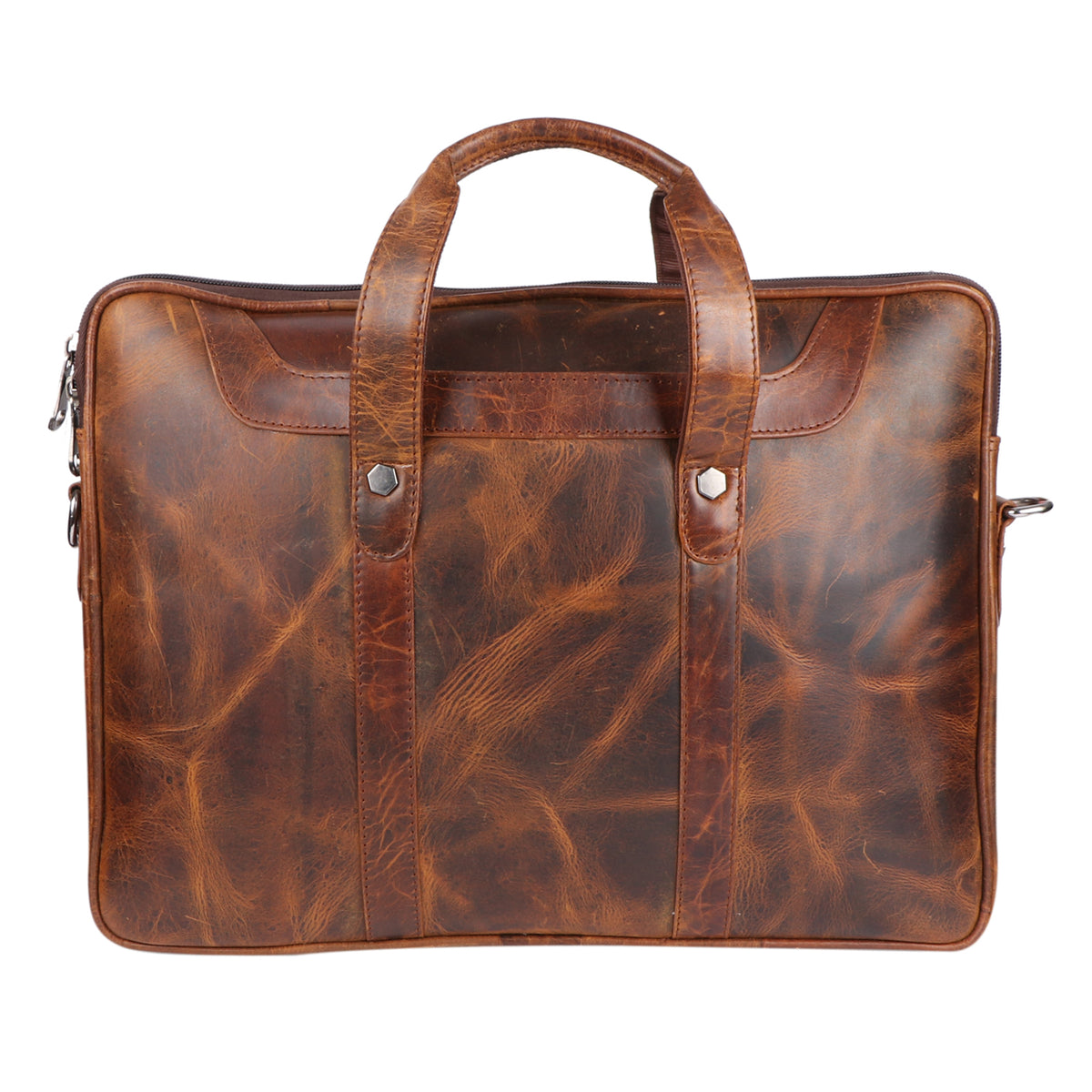 Retro Style Leather Work Bag for Office & Travel