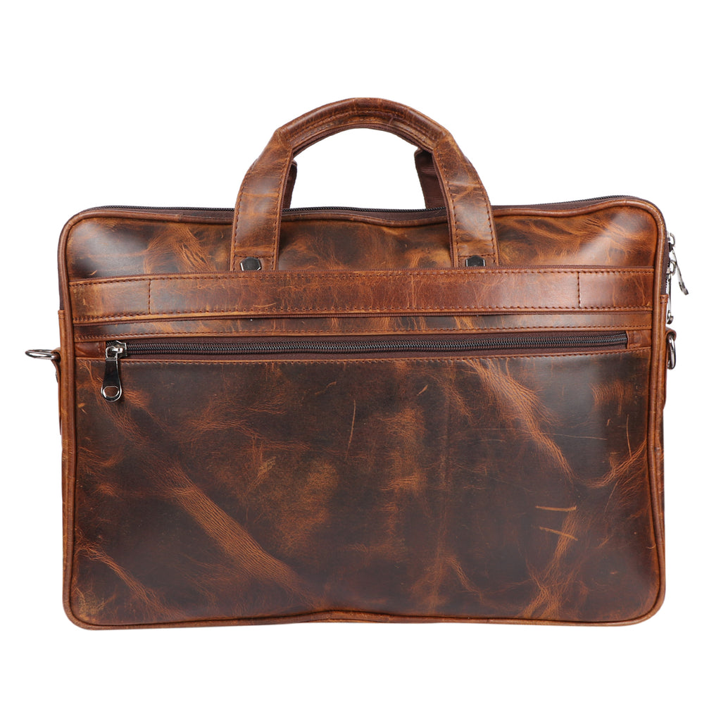 Retro Style Leather Work Bag for Office & Travel