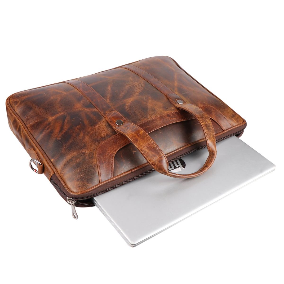Retro Style Leather Work Bag for Office & Travel