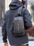 Weirvi Multi-Functional Anti-Theft Shoulder Bag Combination Lock And Waterproof Chest Bags USB Charging Port Cross Body Bag