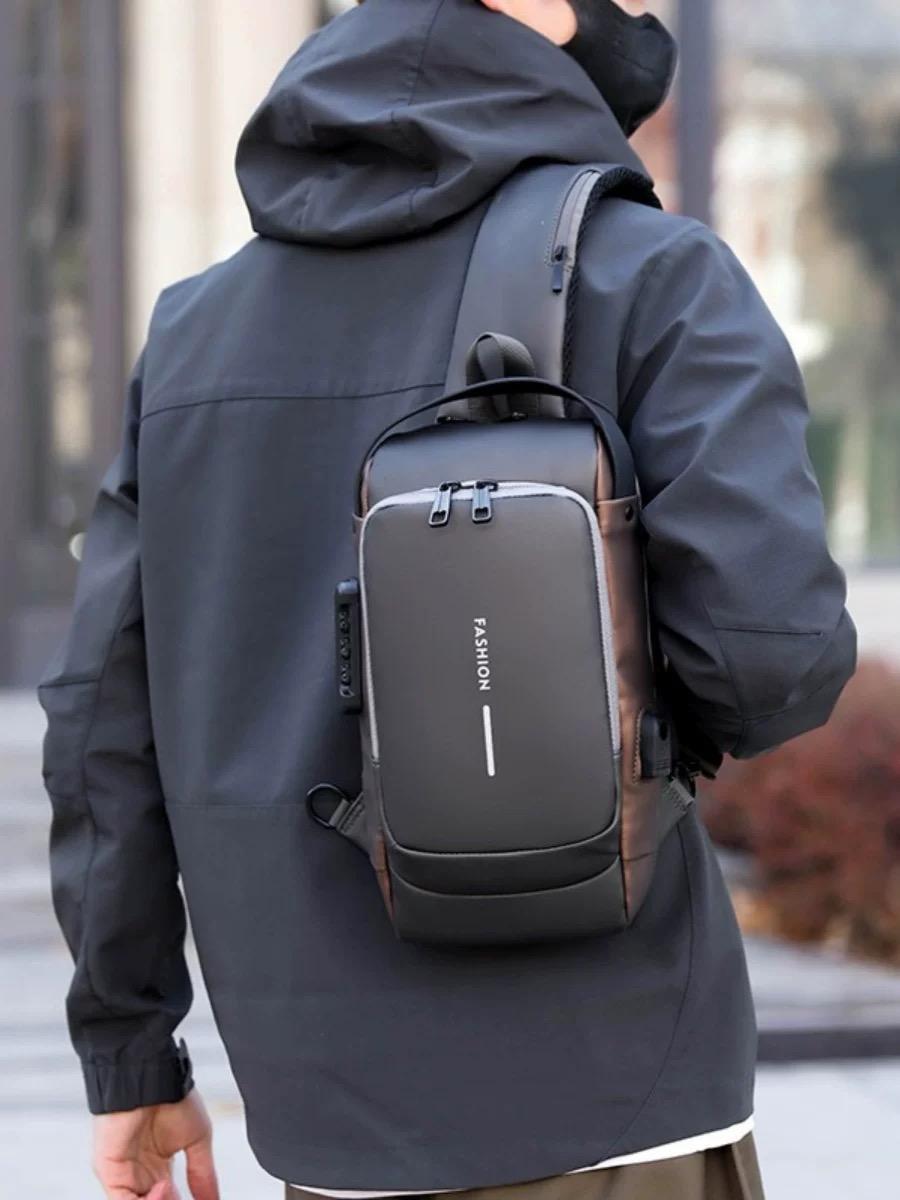 Weirvi Multi-Functional Anti-Theft Shoulder Bag Combination Lock And Waterproof Chest Bags USB Charging Port Cross Body Bag