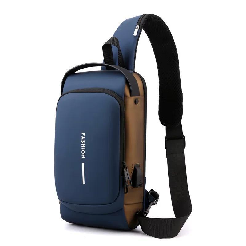 Weirvi Multi-Functional Anti-Theft Shoulder Bag Combination Lock And Waterproof Chest Bags USB Charging Port Sling Bag