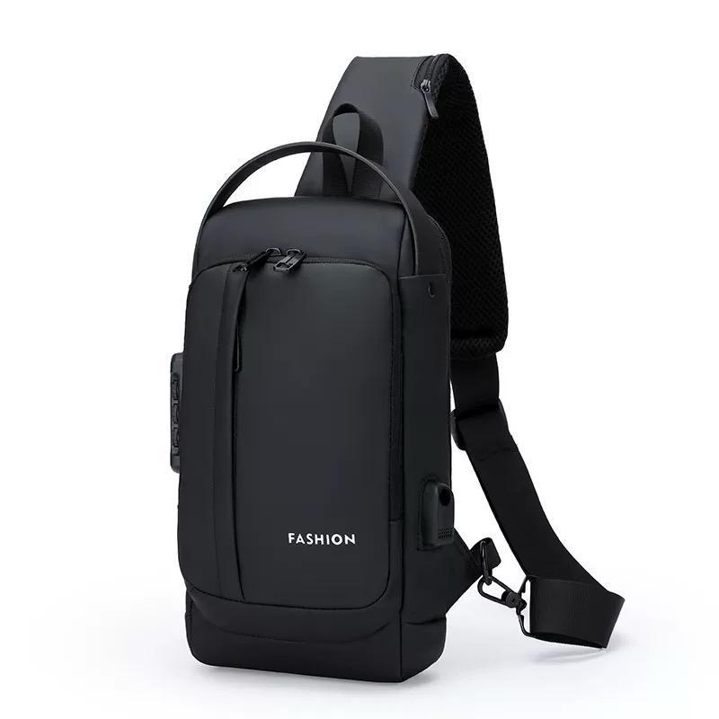 Multi-Functional Anti-Theft Shoulder Bag Combination Lock And Waterproof Chest Bags USB Charging Port Sling Shoulder Bag