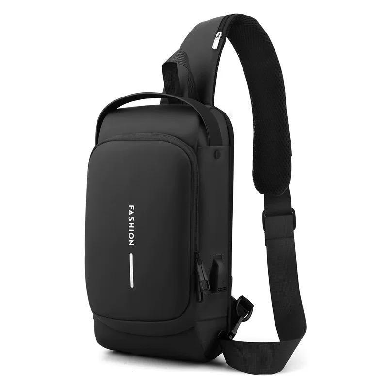 Multi-Functional Anti-Theft Shoulder Bag Combination Lock And Waterproof Chest Bags USB Charging Port Sling Shoulder Bag