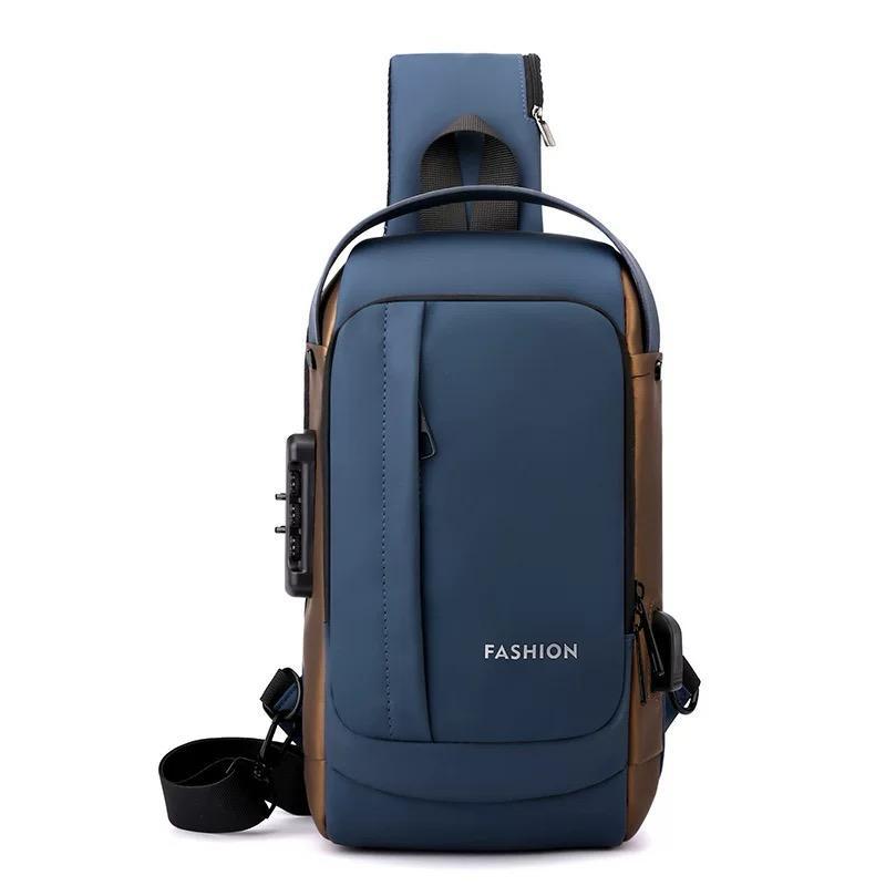 Weirvi Multi-Functional Anti-Theft Shoulder Bag Combination Lock And Waterproof Chest Bags USB Charging Port Sling Bag