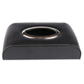Executive Leather Tissue Box with Metal Ring