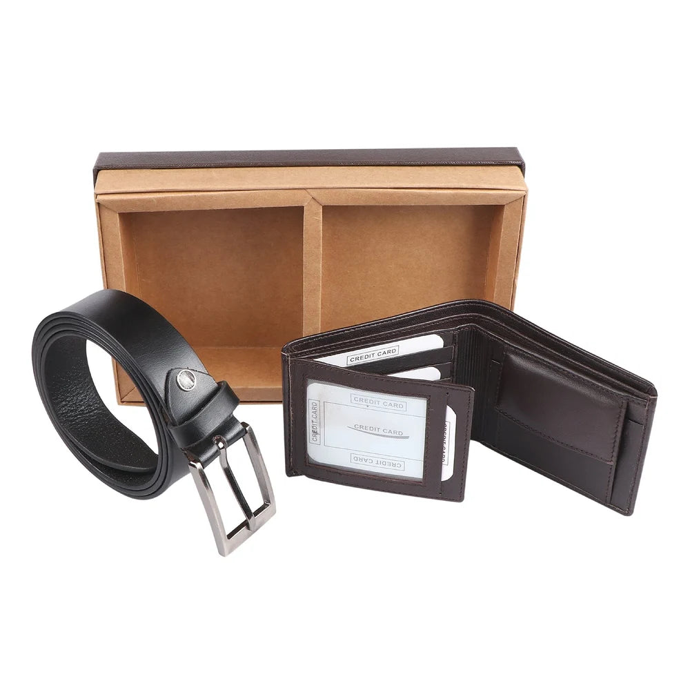 Men’s Leather Belt & Wallet Gift Set