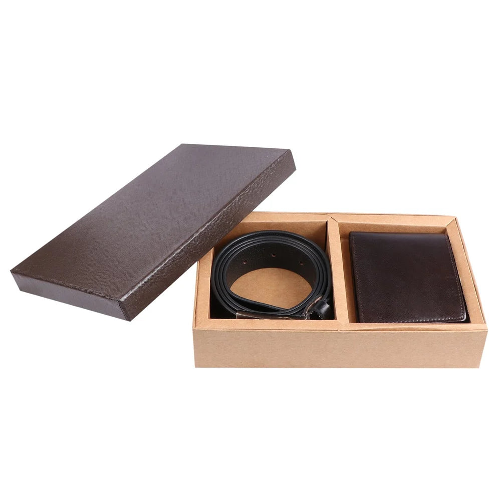 Men’s Leather Belt & Wallet Gift Set