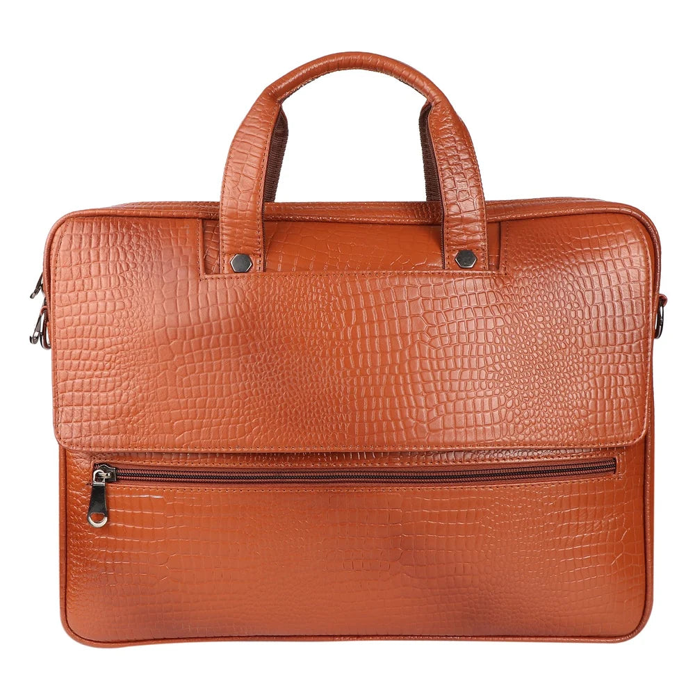 Tan Pure Leather Laptop Bag