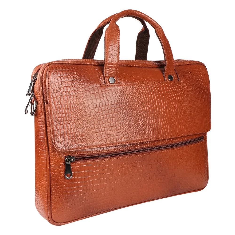 Tan Pure Leather Laptop Bag
