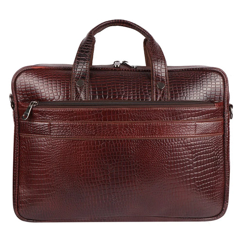 Classic Brown Leather Office Laptop Bag